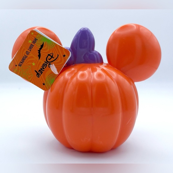 Minnie Mouse Mini Light Up Jack O Lantern Pumpkin Plastic Disney Halloween - Picture 4 of 9
